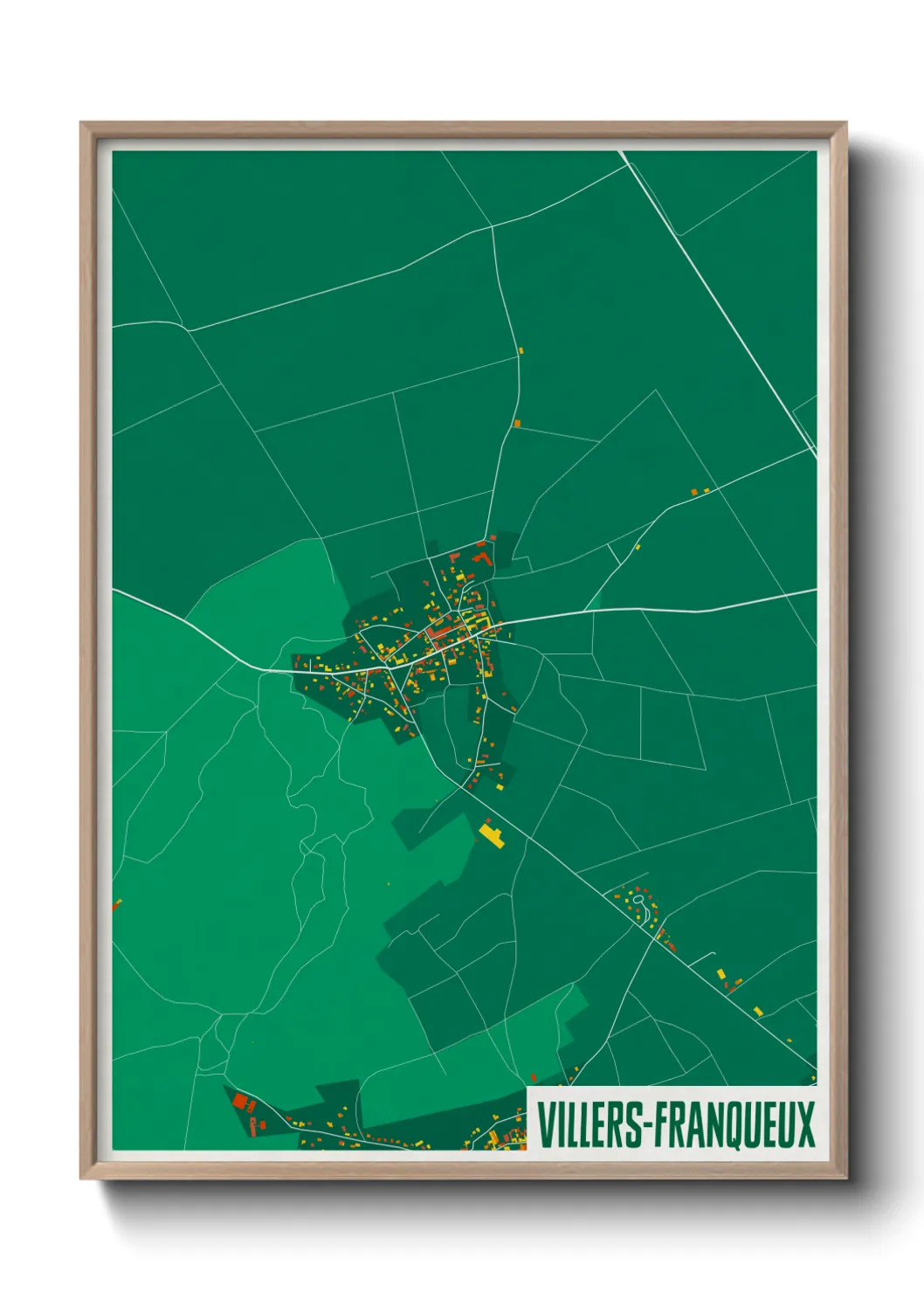 Une affiche de carte sur Villers-Franqueux