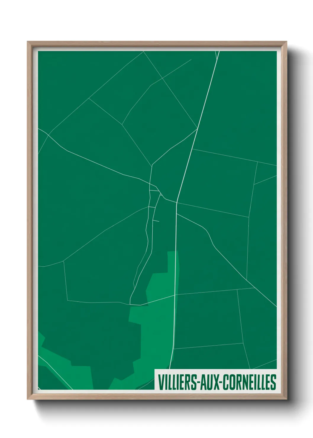 Une affiche de carte sur Villiers-aux-Corneilles