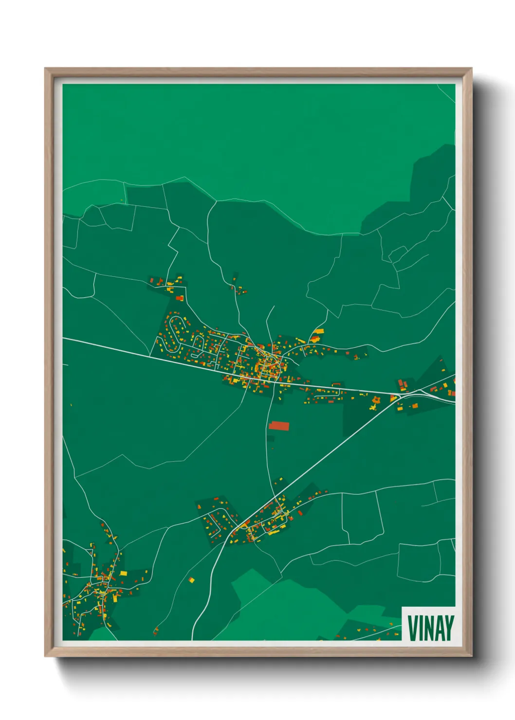 Une affiche de carte sur Vinay