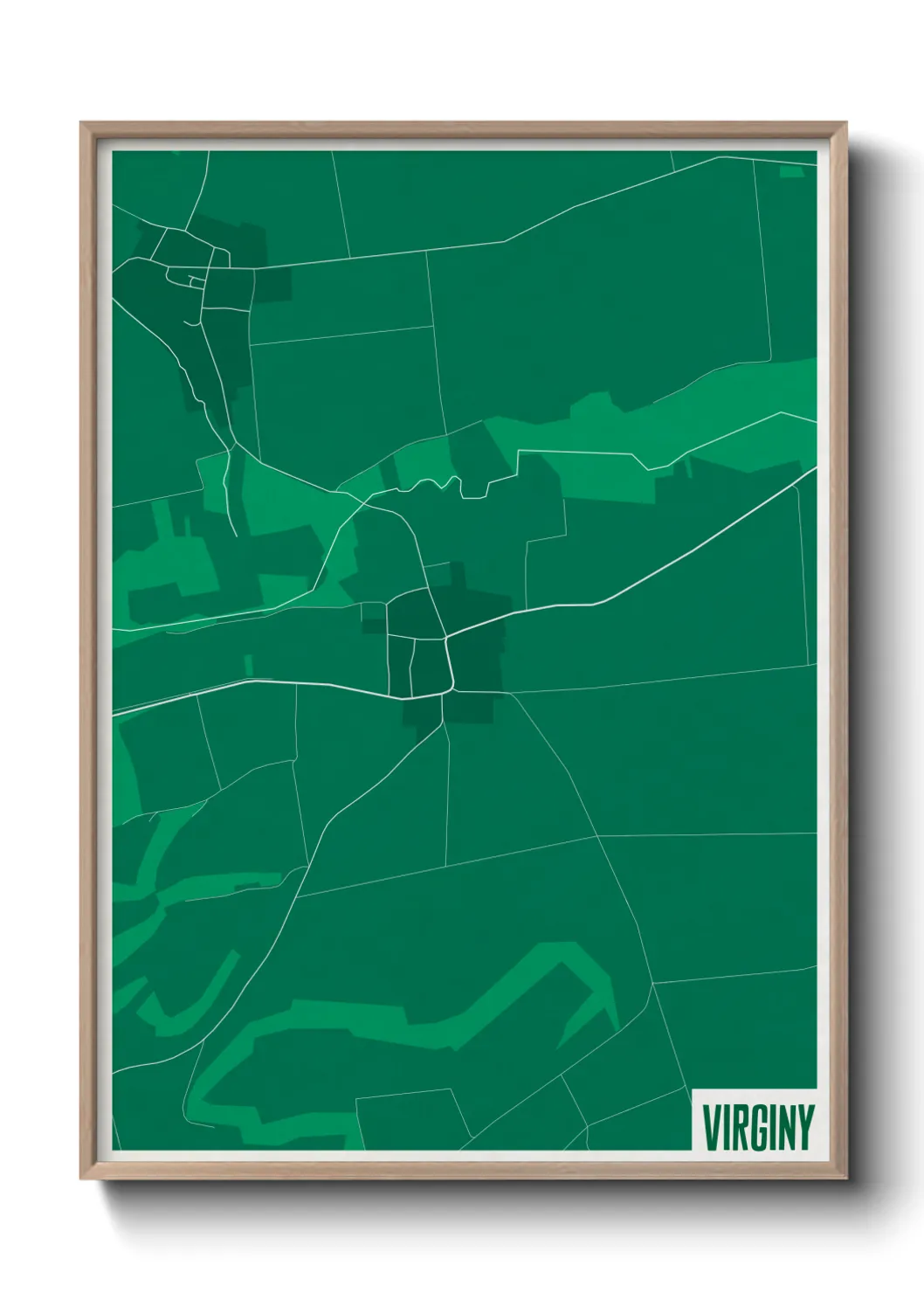 Une affiche de carte sur Virginy