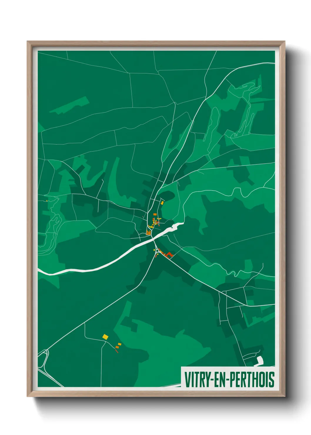 Une affiche de carte sur Vitry-en-Perthois