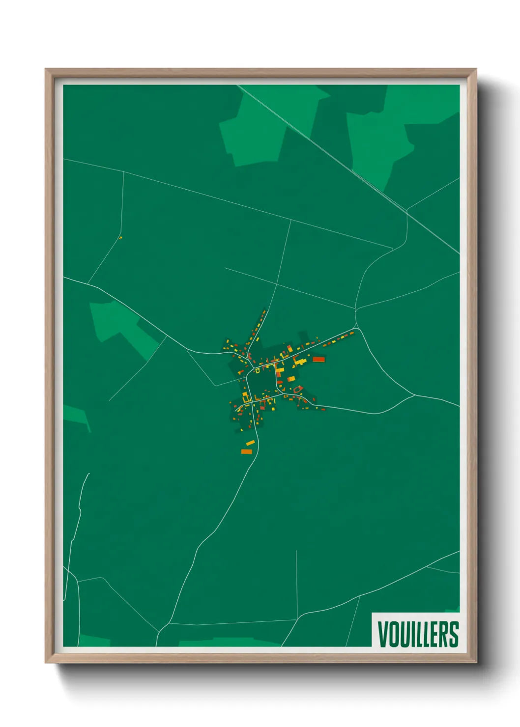 Une affiche de carte sur Vouillers