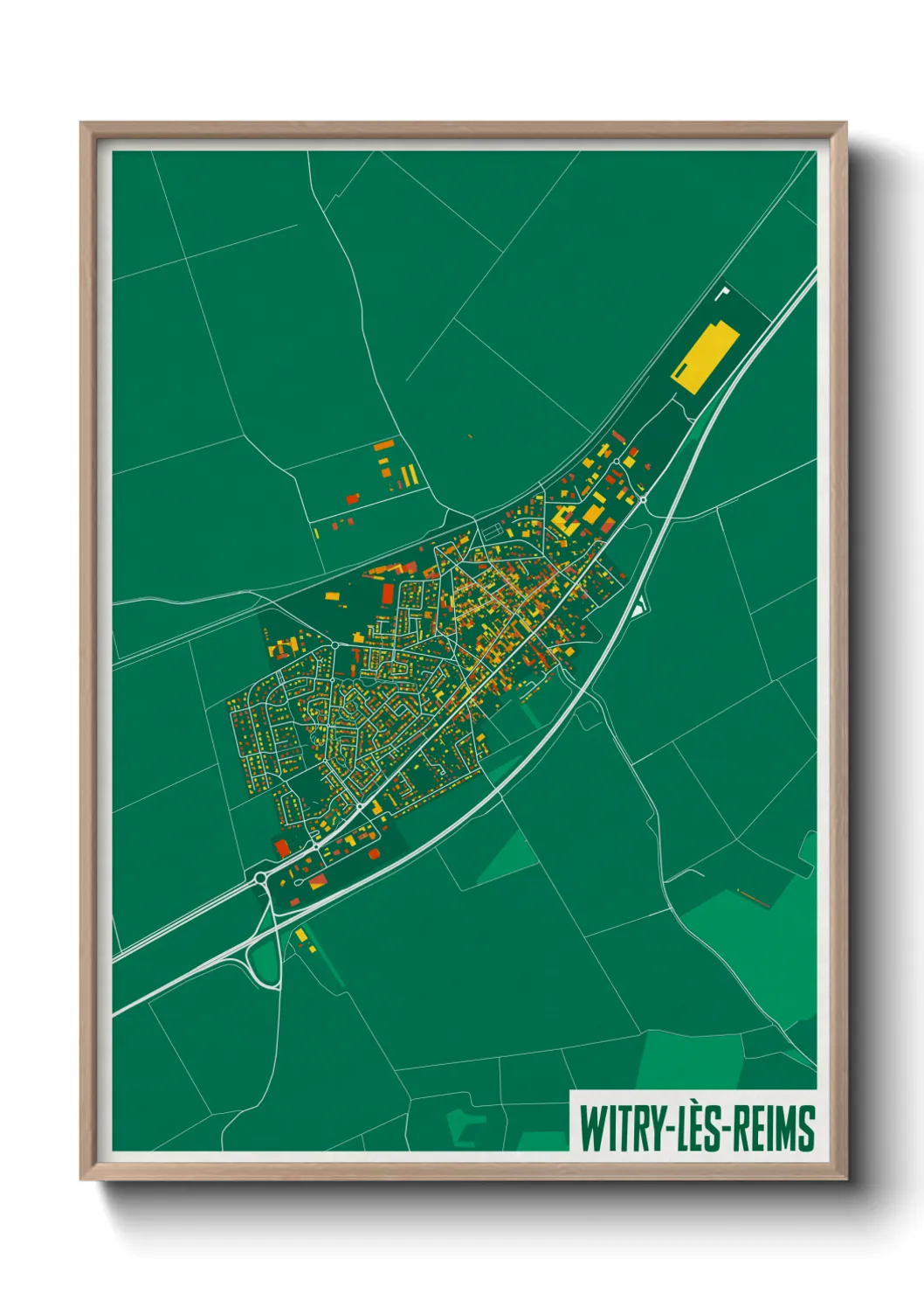 Une affiche de carte sur Witry-lès-Reims