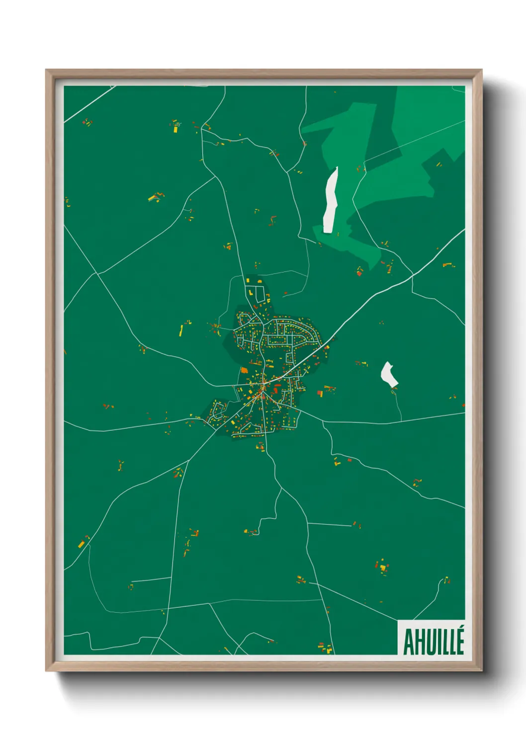 Une affiche de carte sur Ahuillé