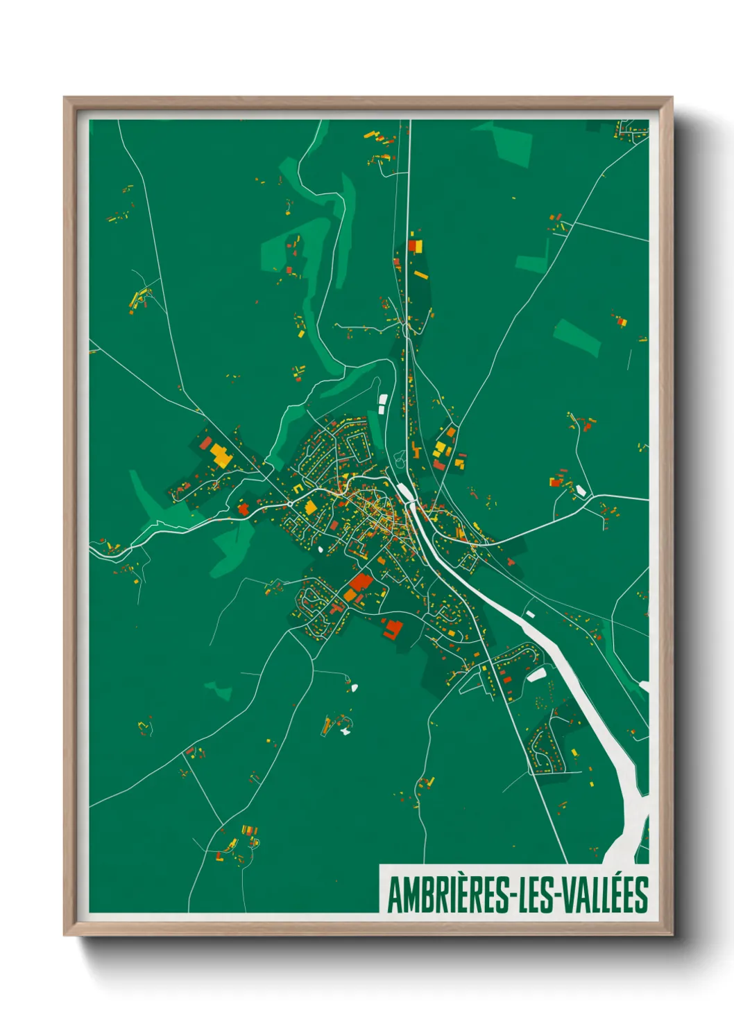 Une affiche de carte sur Ambrières-les-Vallées