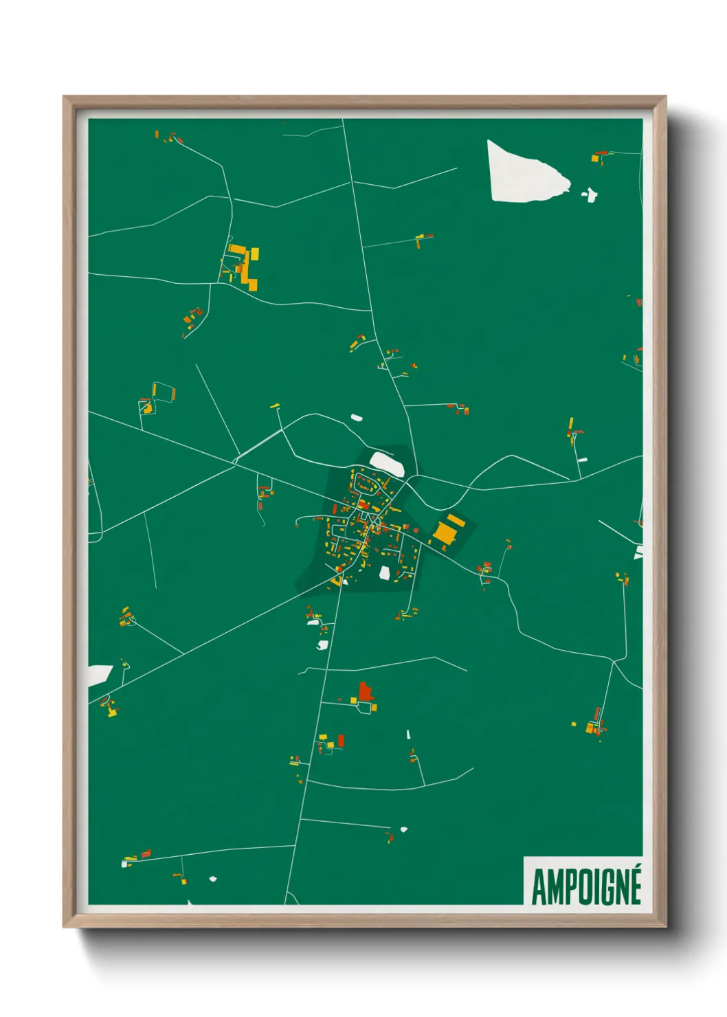 Une affiche de carte sur Ampoigné