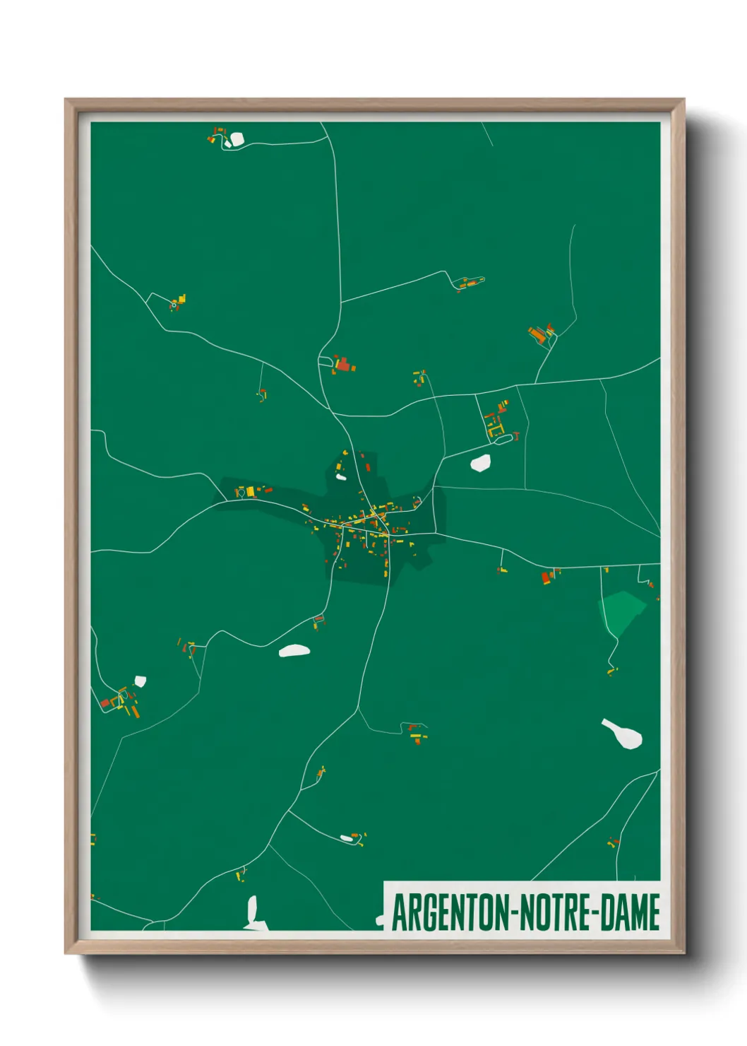 Une affiche de carte sur Argenton-Notre-Dame