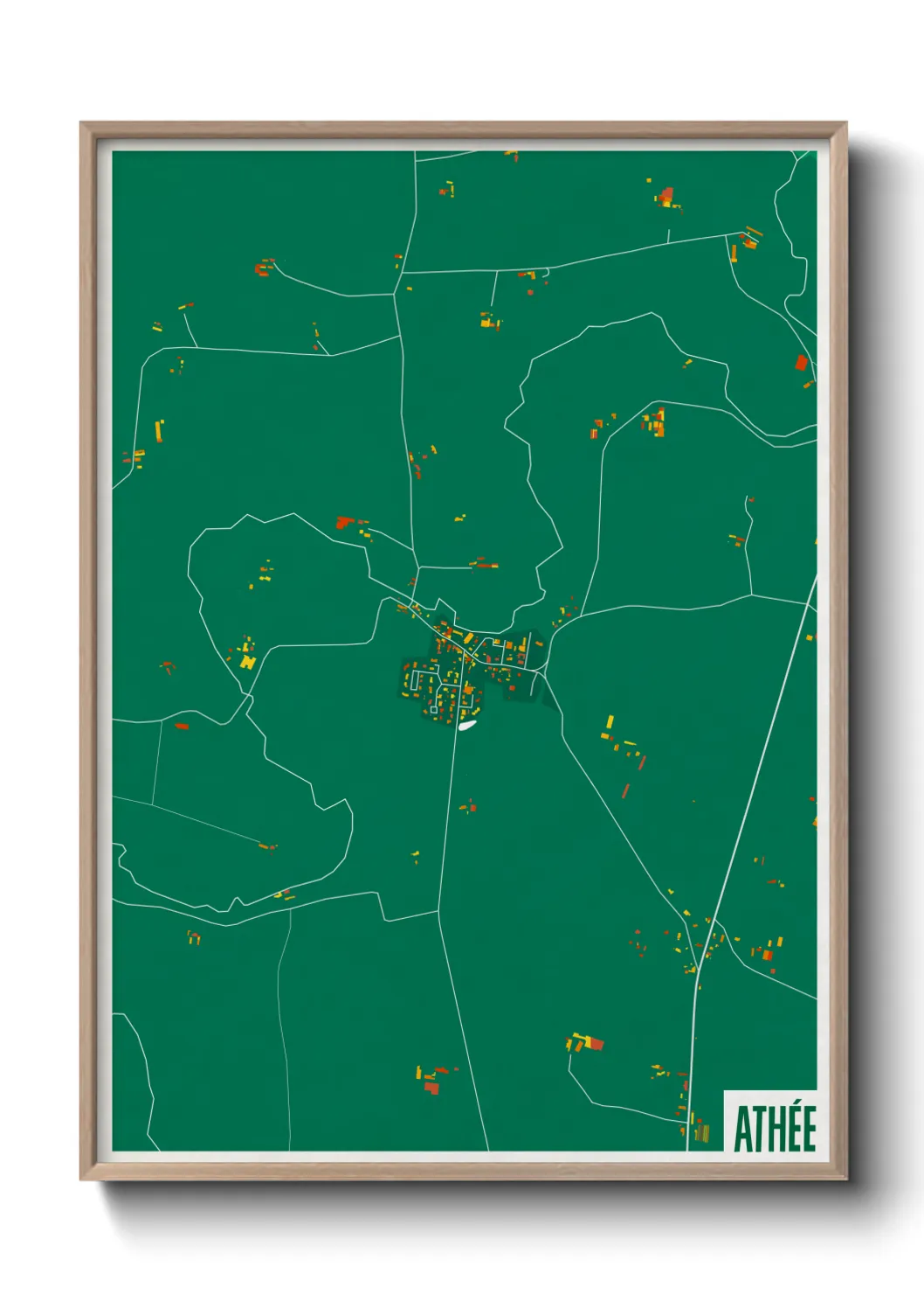 Une affiche de carte sur Athée