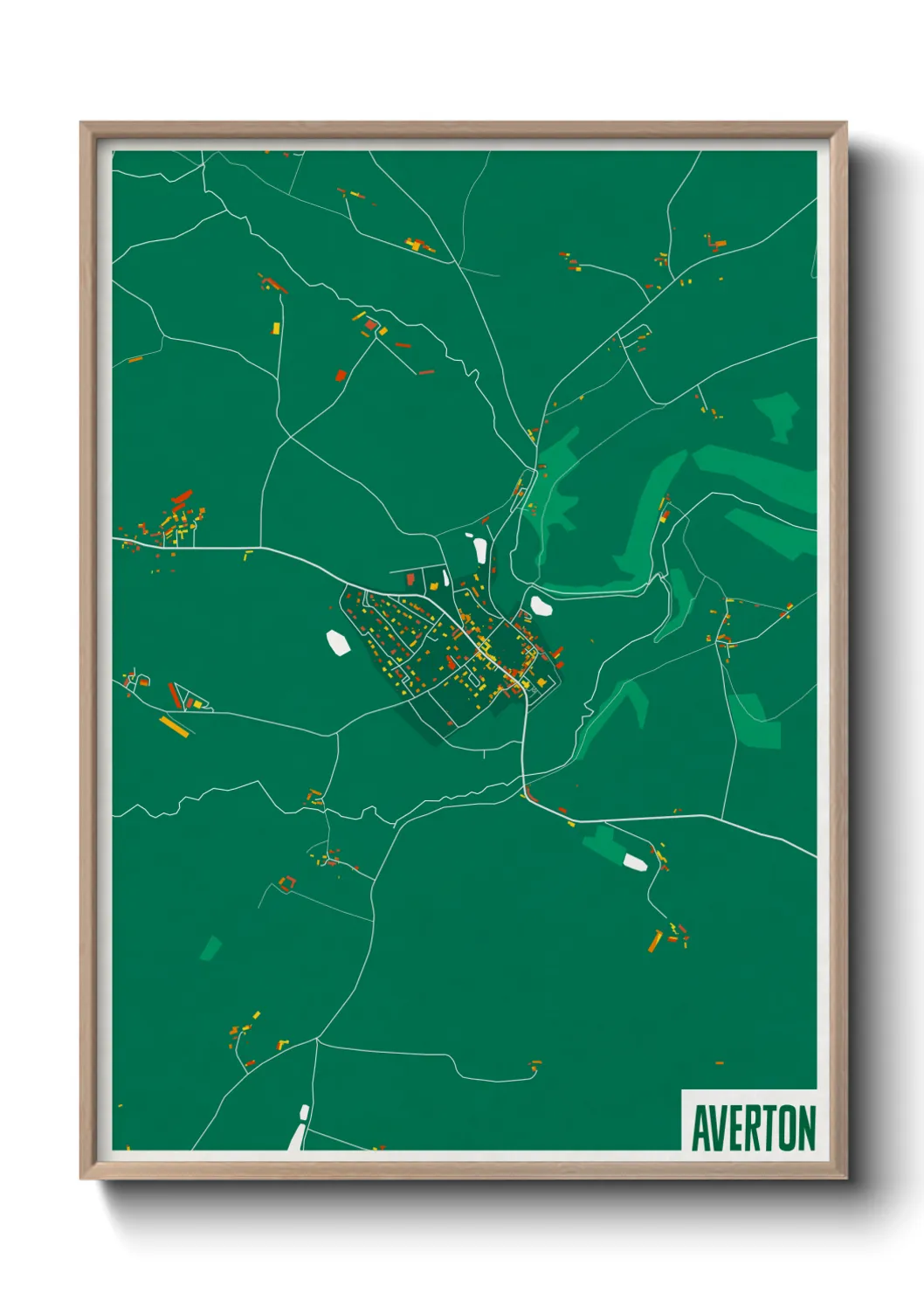 Une affiche de carte sur Averton