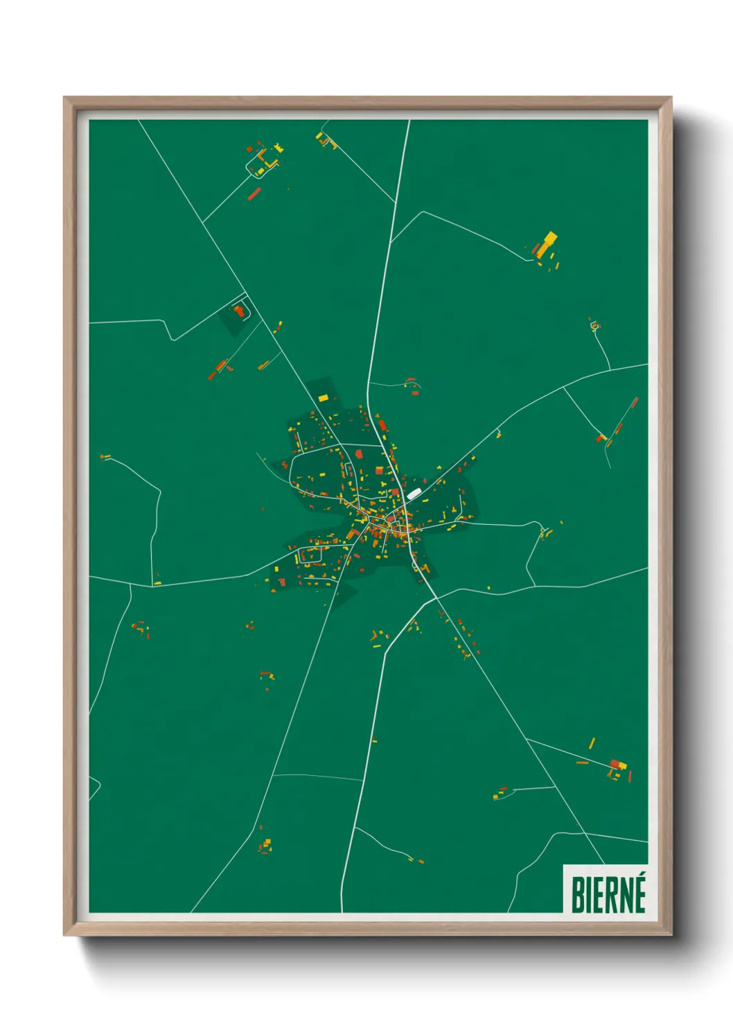 Une affiche de carte sur Bierné
