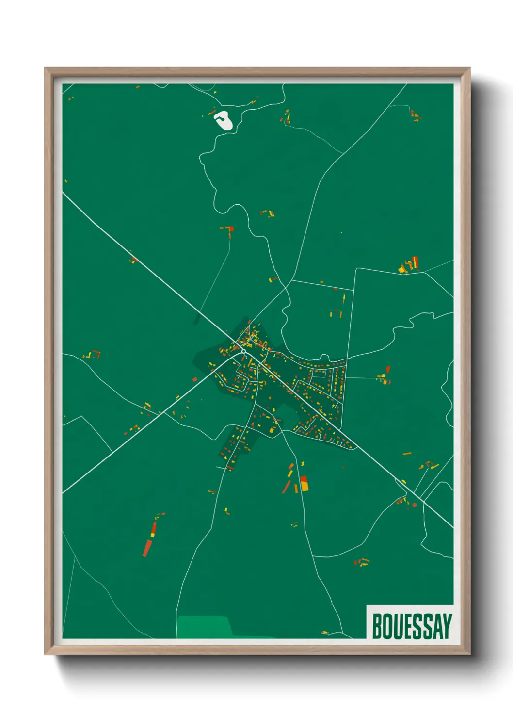 Une affiche de carte sur Bouessay