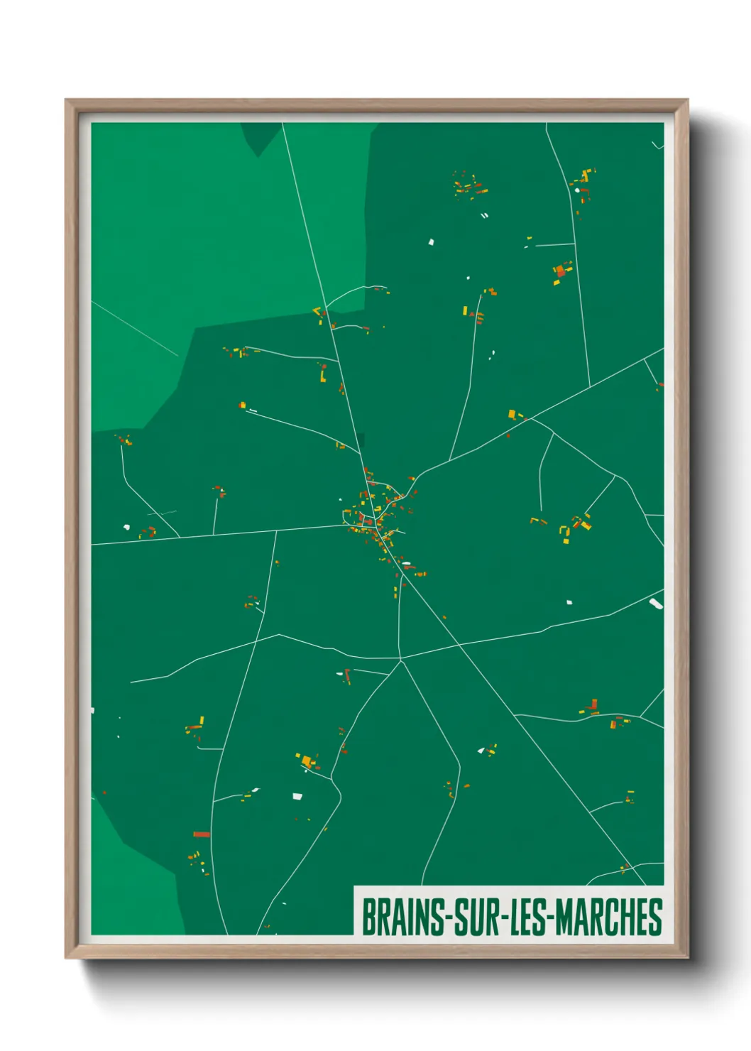 Une affiche de carte sur Brains-sur-les-Marches