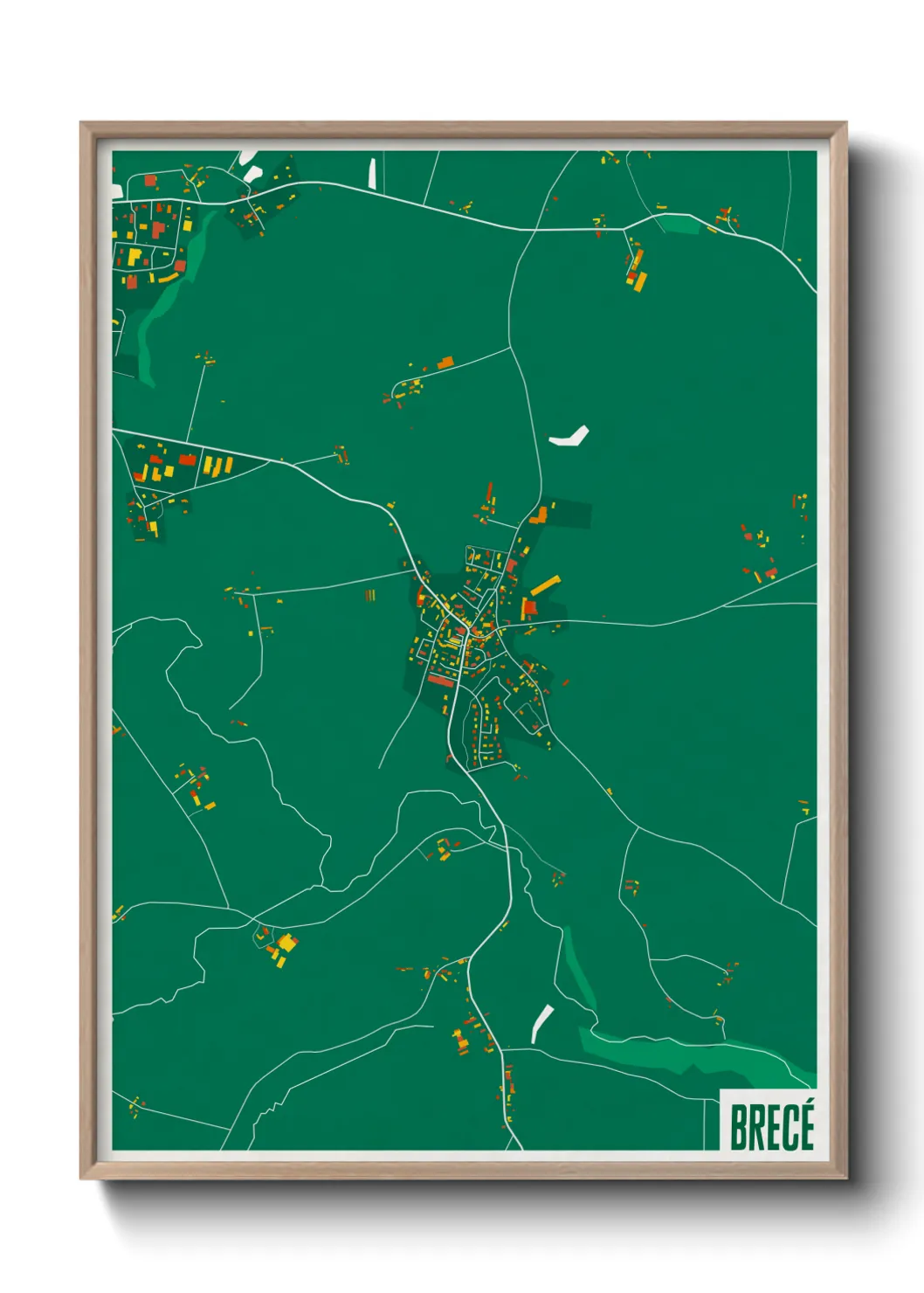 Une affiche de carte sur Brecé