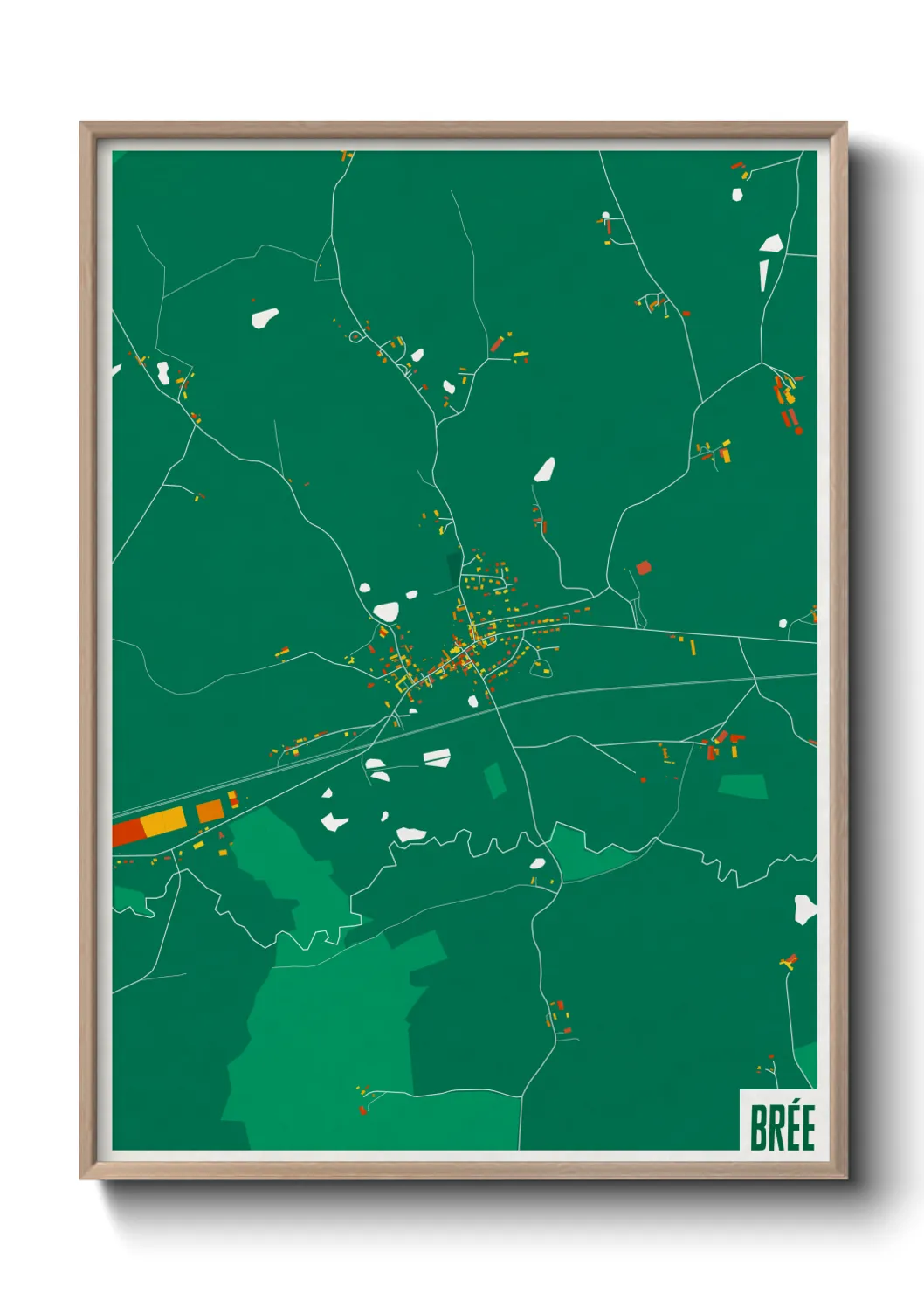 Une affiche de carte sur Brée