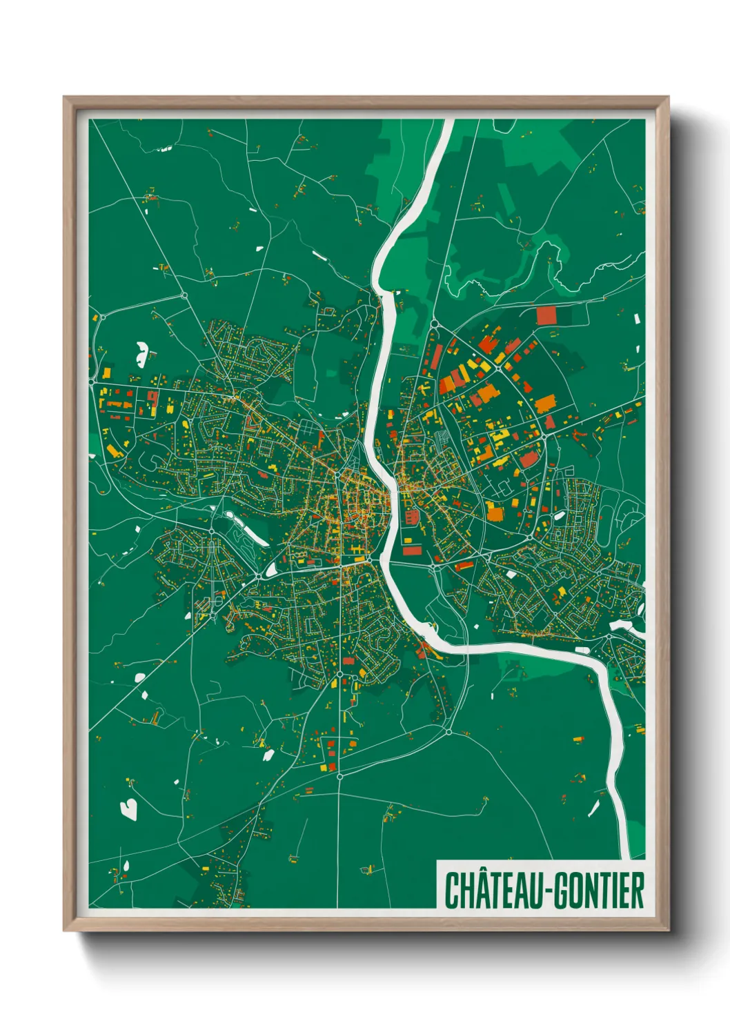 Une affiche de carte sur Château-Gontier