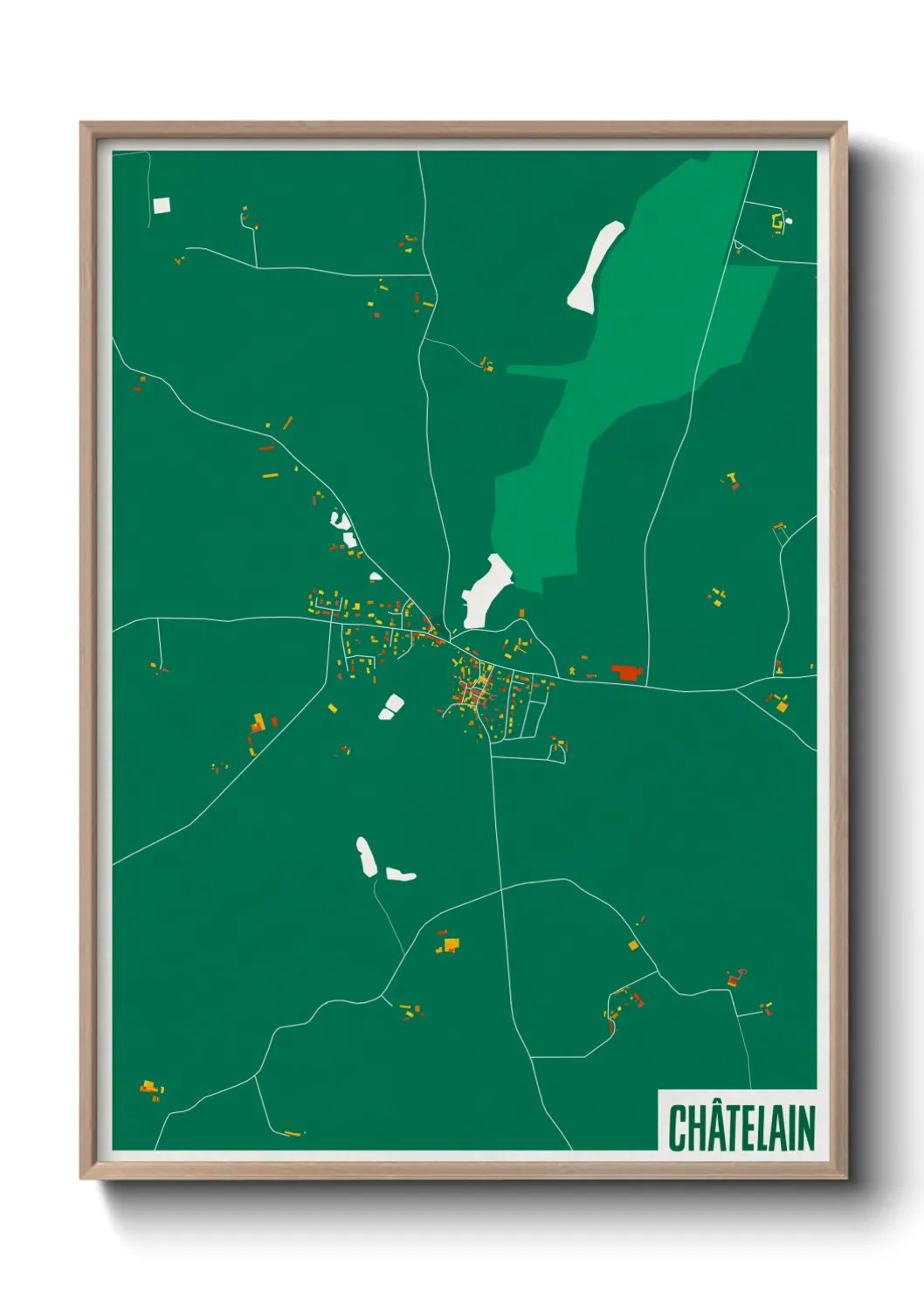 Une affiche de carte sur Châtelain