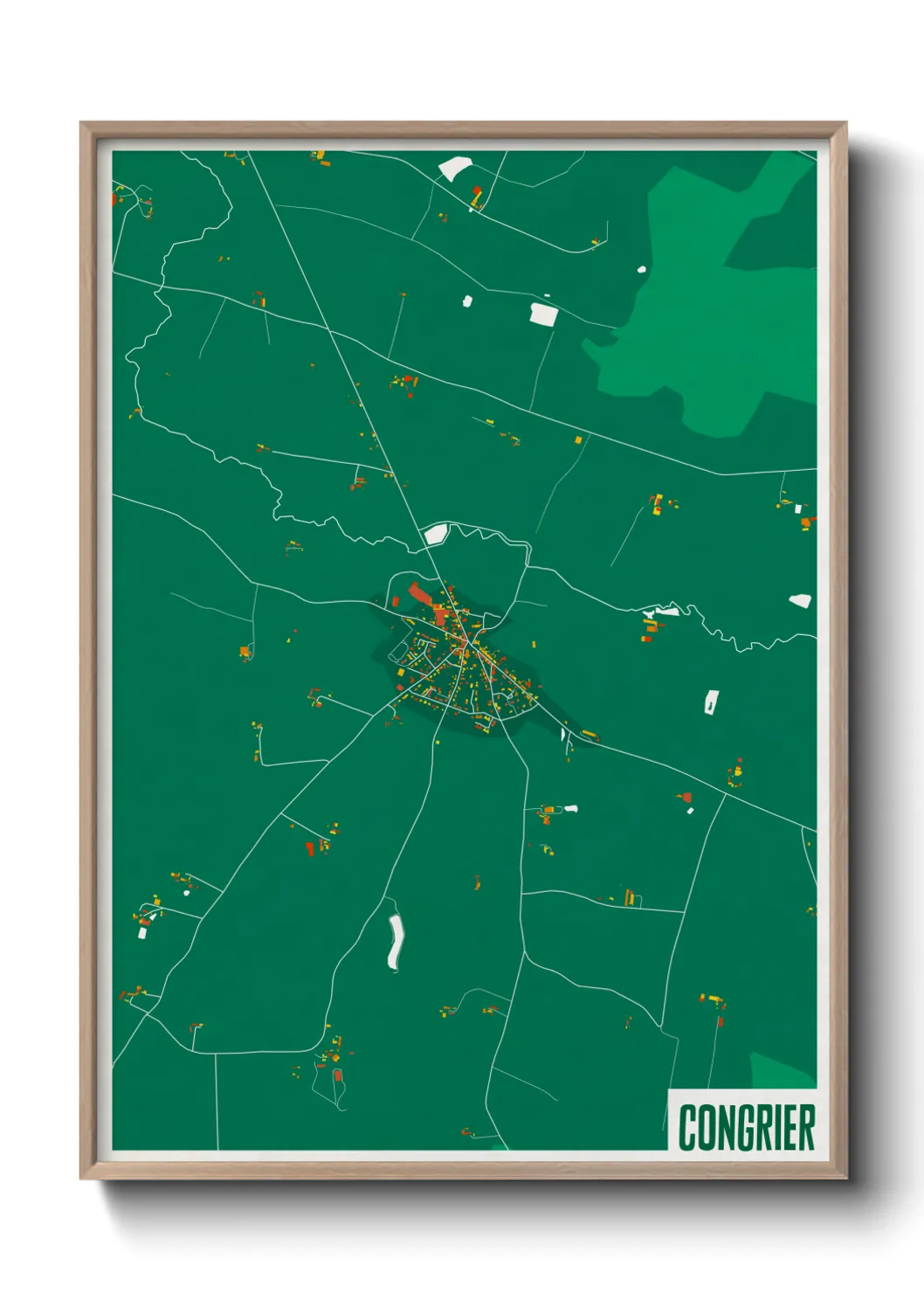 Une affiche de carte sur Congrier