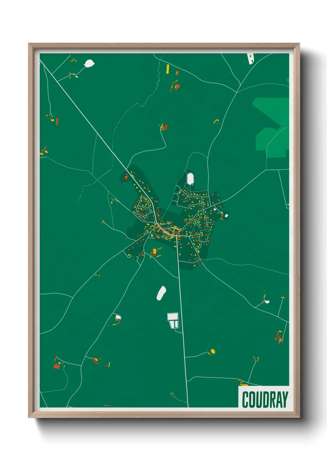 Une affiche de carte sur Coudray