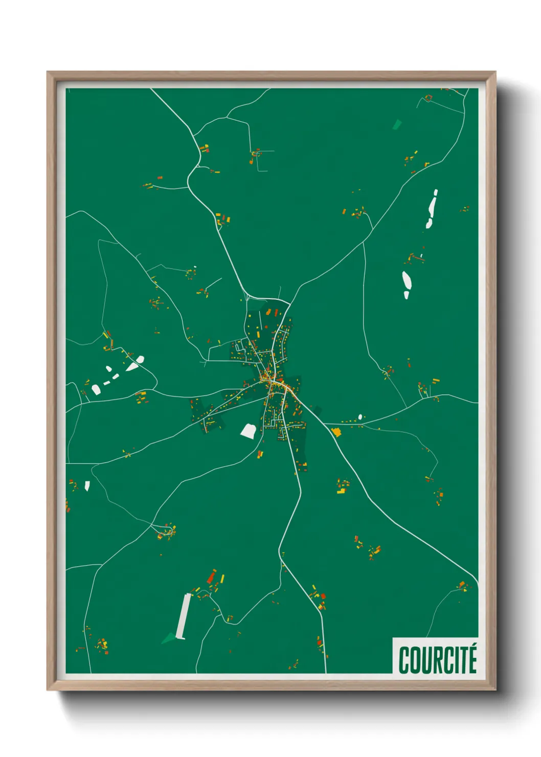 Une affiche de carte sur Courcité