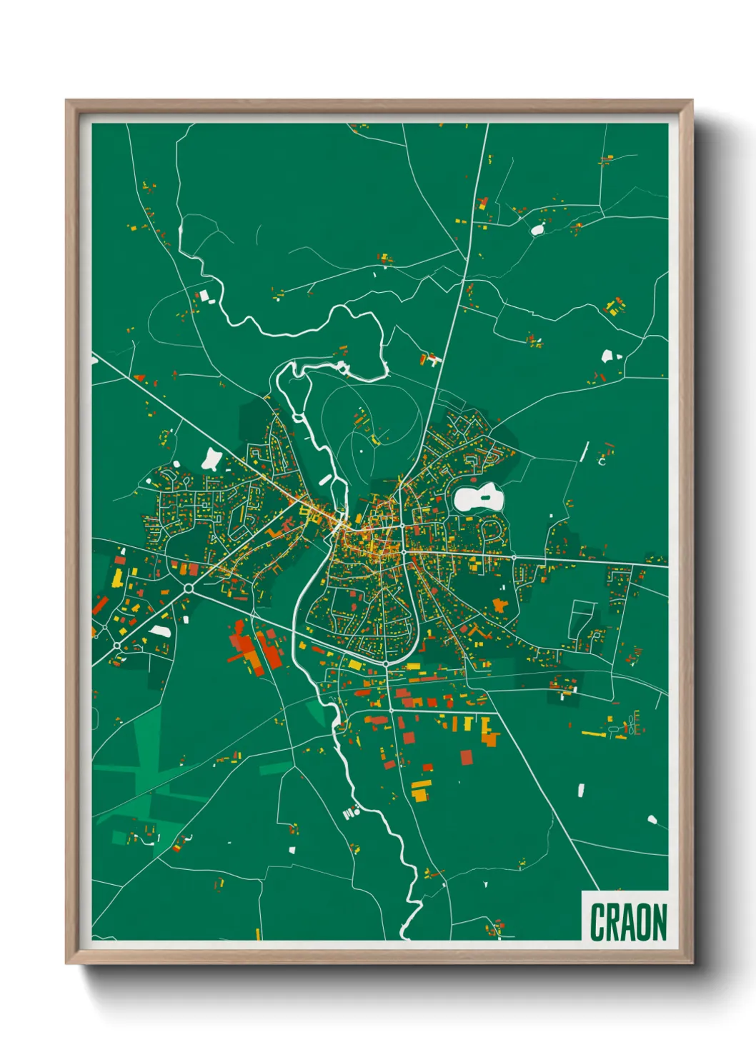 Une affiche de carte sur Craon