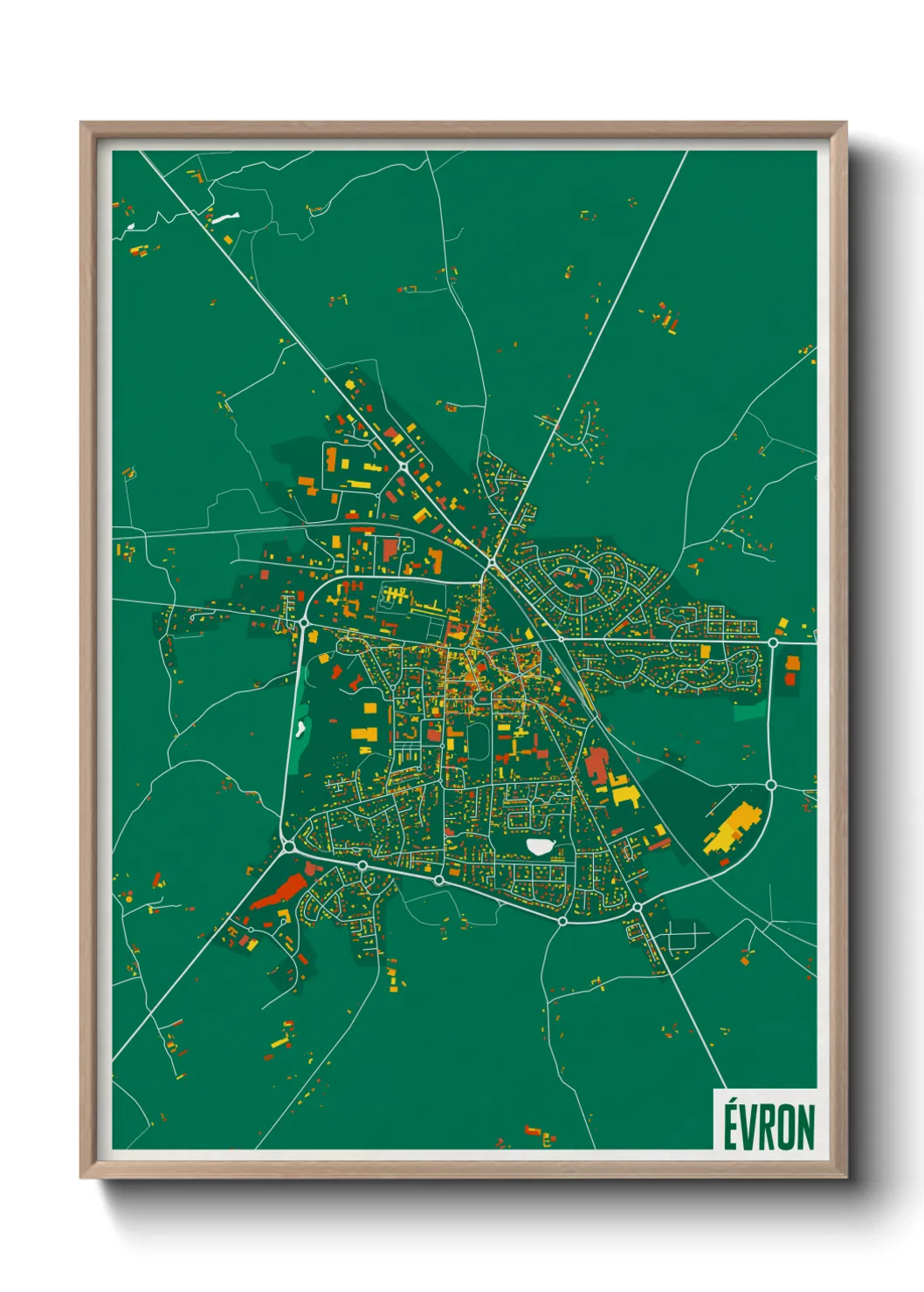 Une affiche de carte sur Évron