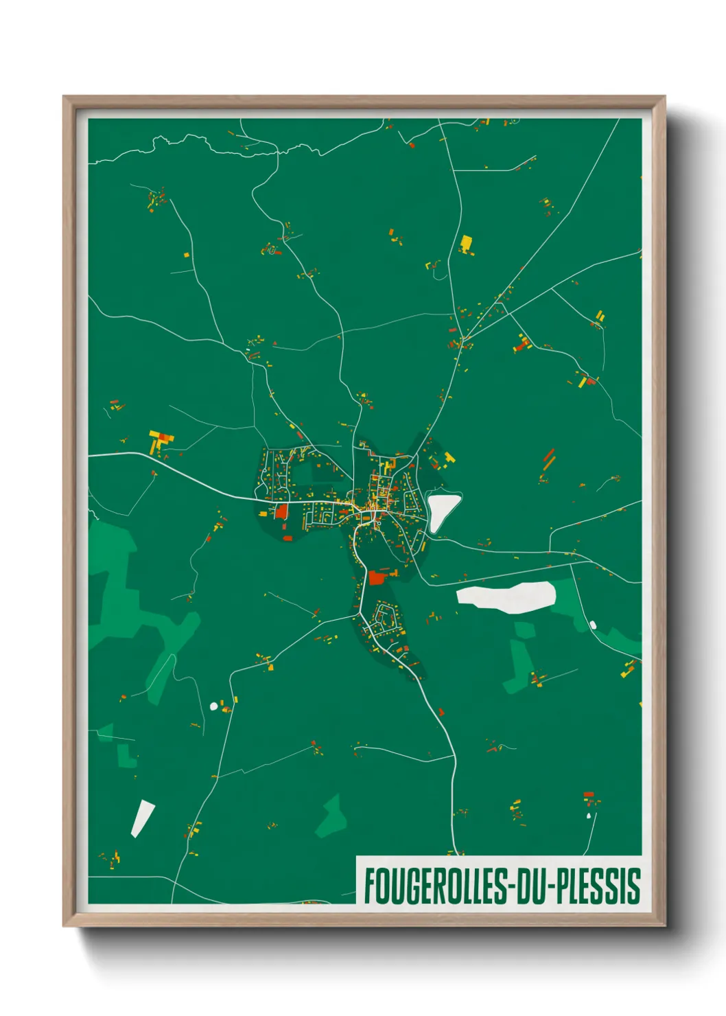 Un poster carteFougerolles-du-Plessis