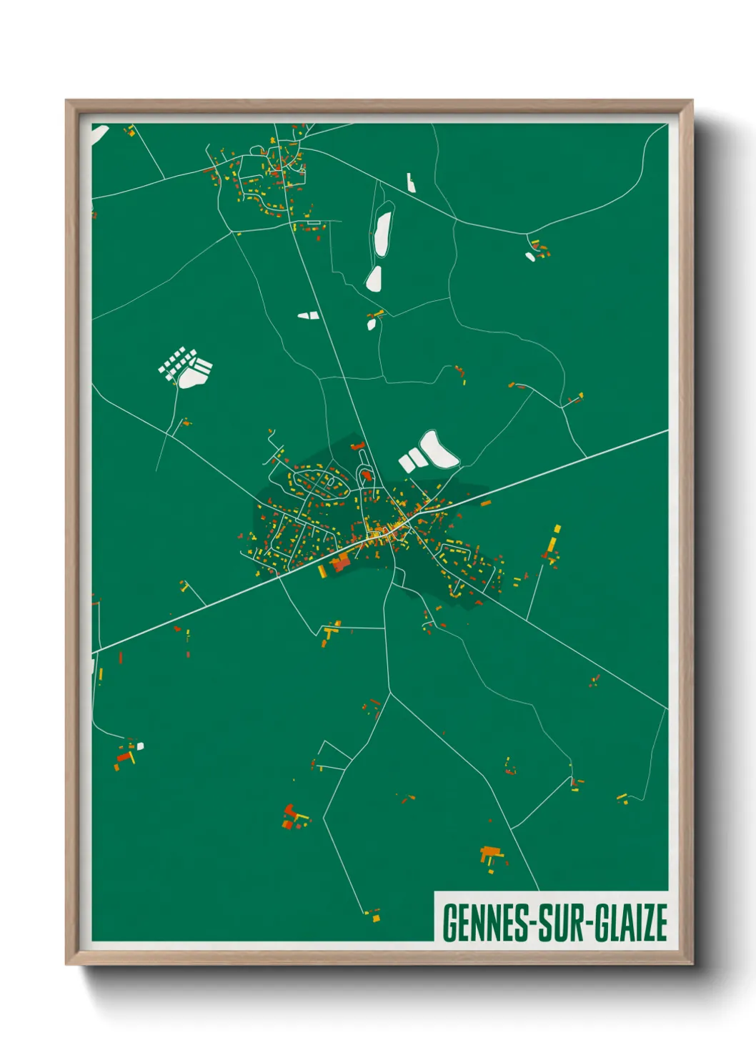 Un poster carteGennes-sur-Glaize