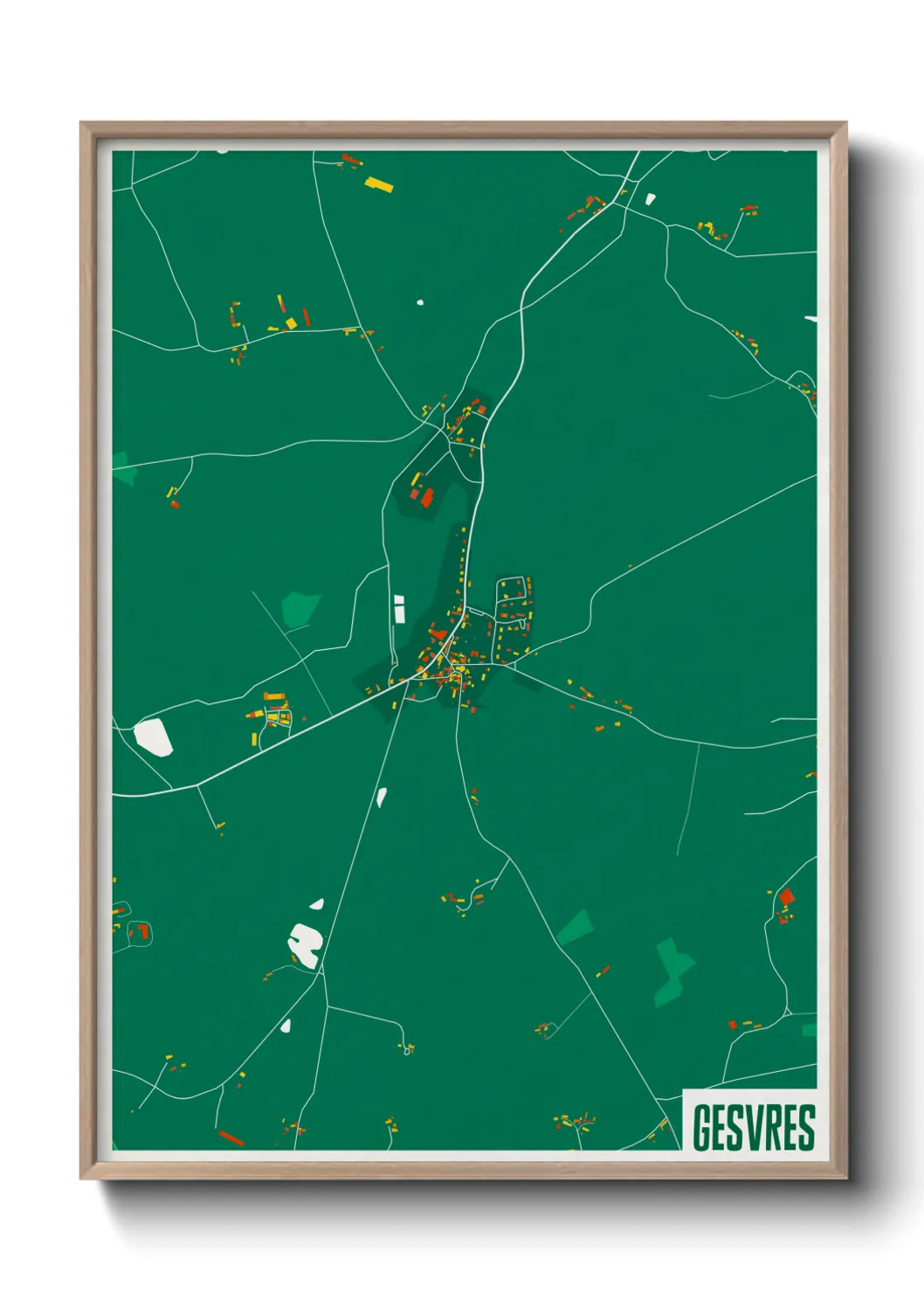 Une affiche de carte sur Gesvres