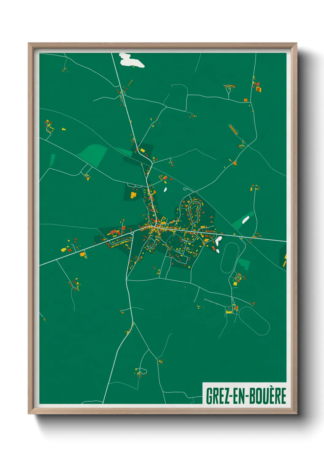 Une affiche de carte sur Grez-en-Bouère
