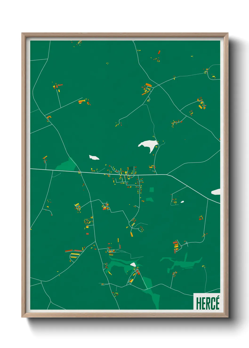 Une affiche de carte sur Hercé