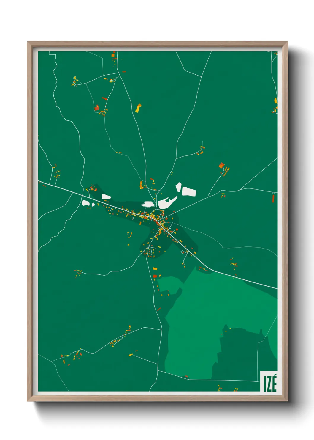 Une affiche de carte sur Izé