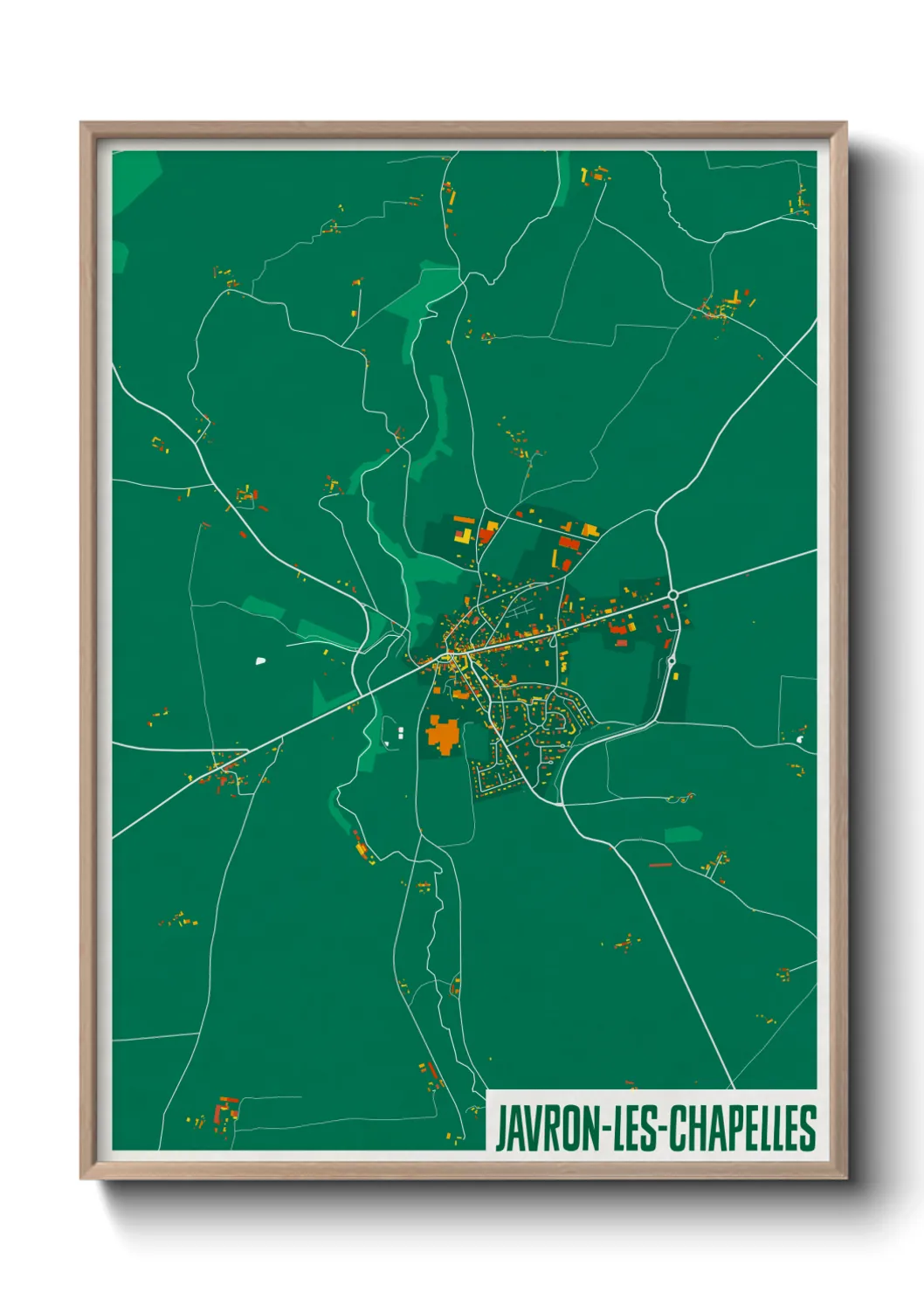 Une affiche de carte sur Javron-les-Chapelles