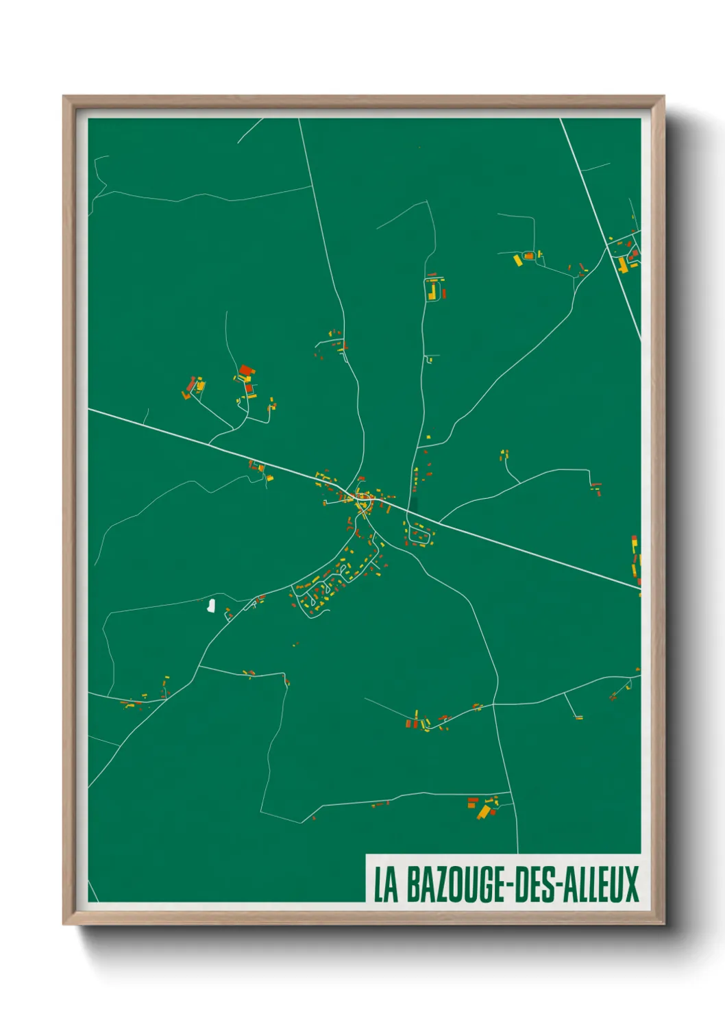 Un poster carteLa Bazouge-des-Alleux