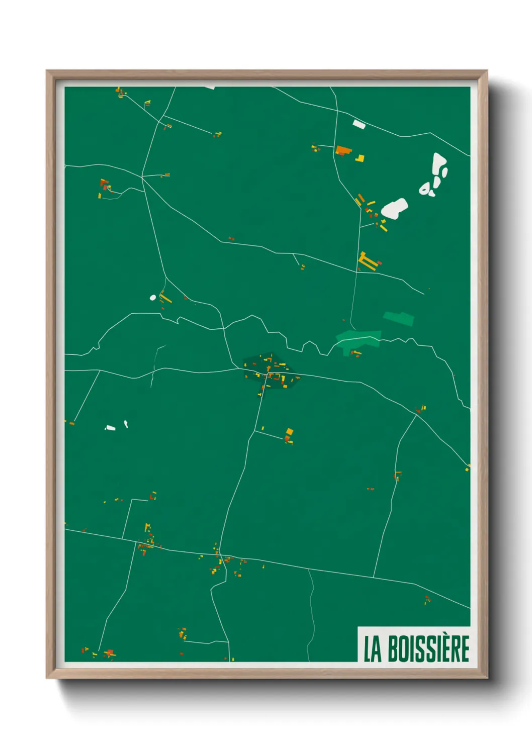 Une affiche de carte sur La Boissière