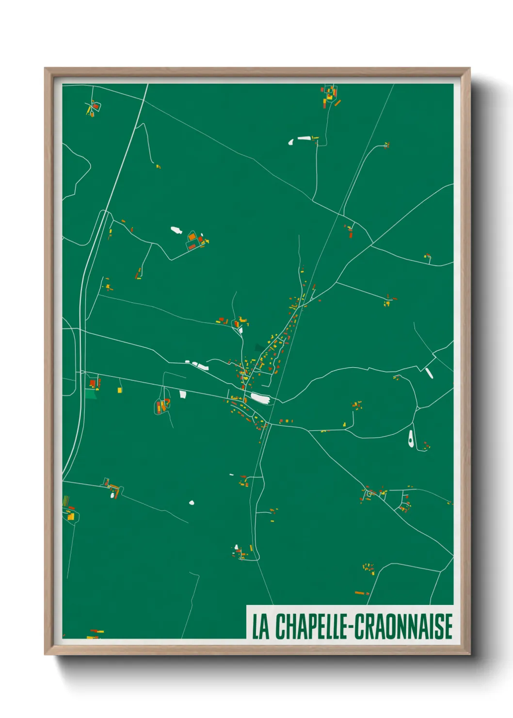 Une affiche de carte sur La Chapelle-Craonnaise