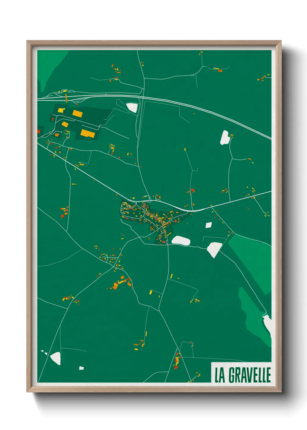 Une affiche de carte sur La Gravelle