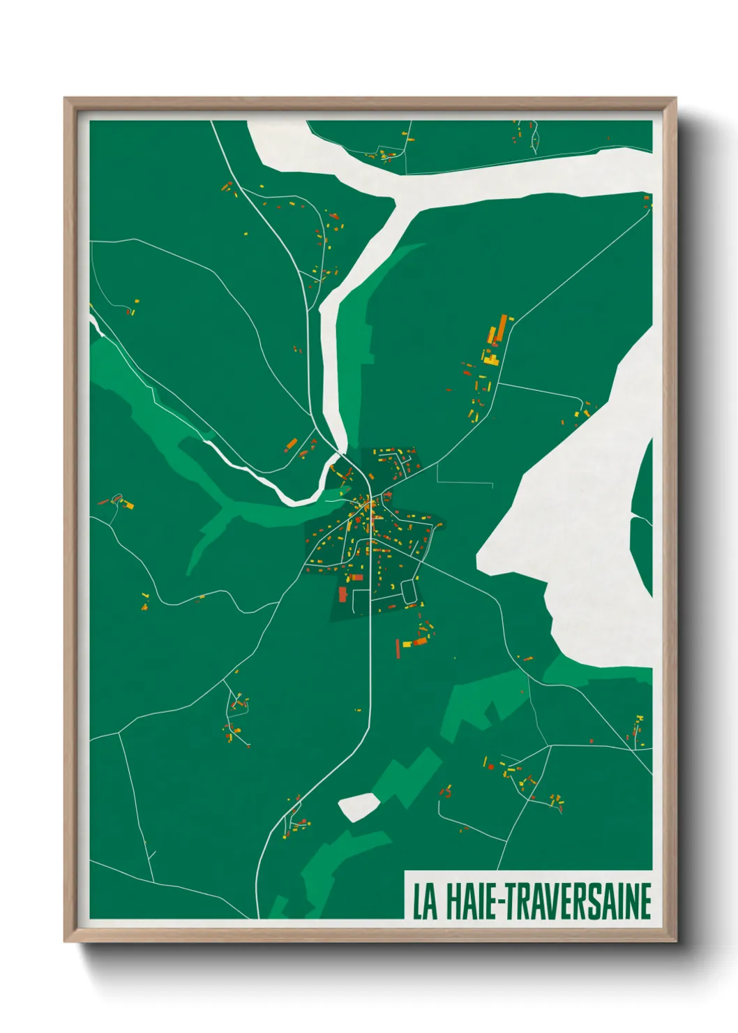 Une affiche de carte sur La Haie-Traversaine