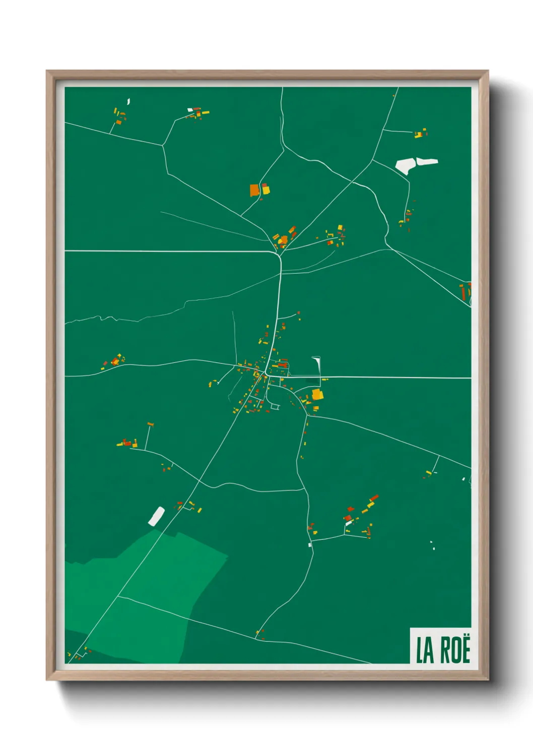 Une affiche de carte sur La Roë