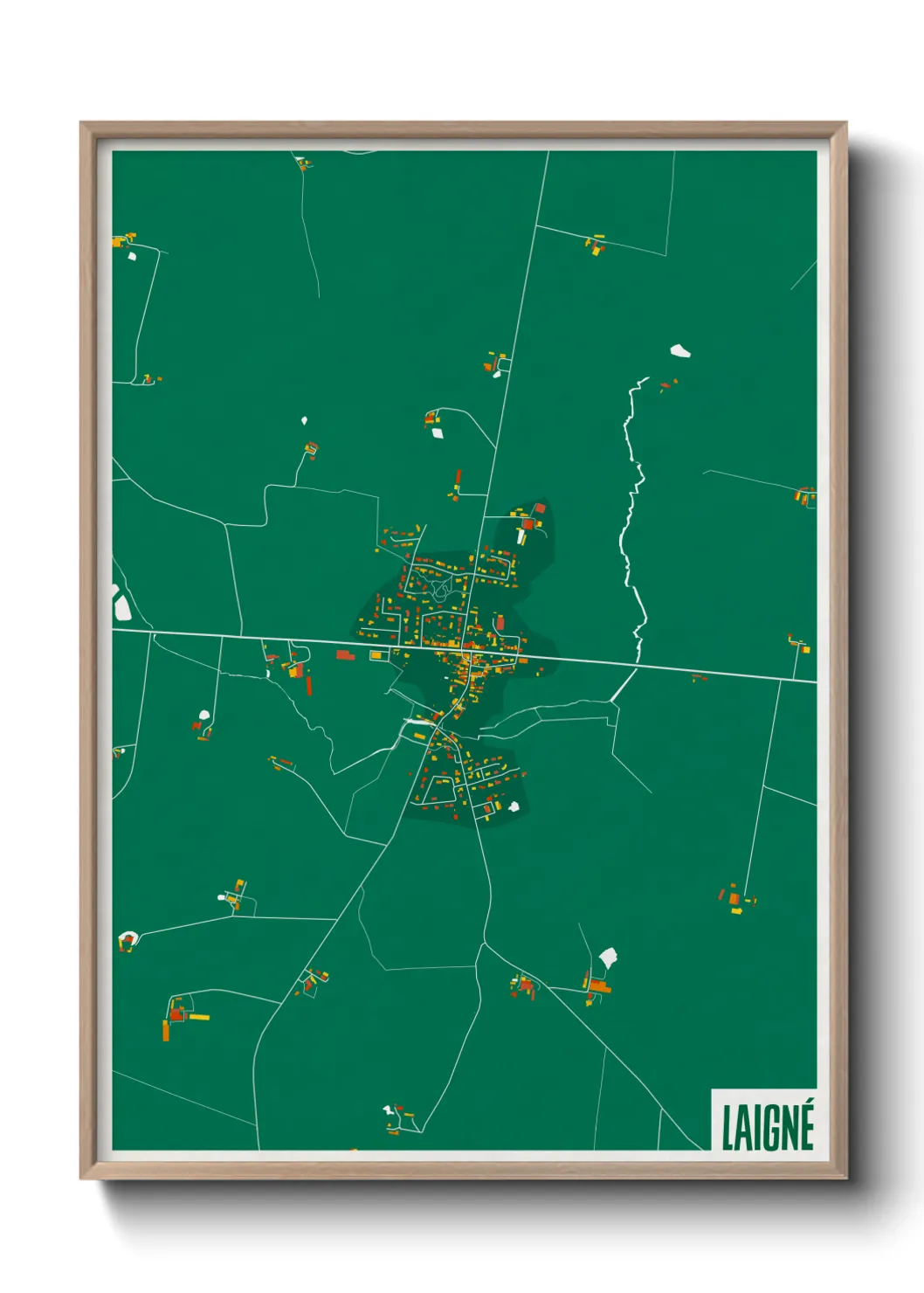Une affiche de carte sur Laigné