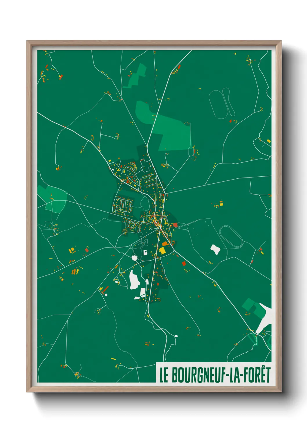 Une affiche de carte sur Le Bourgneuf-la-Forêt