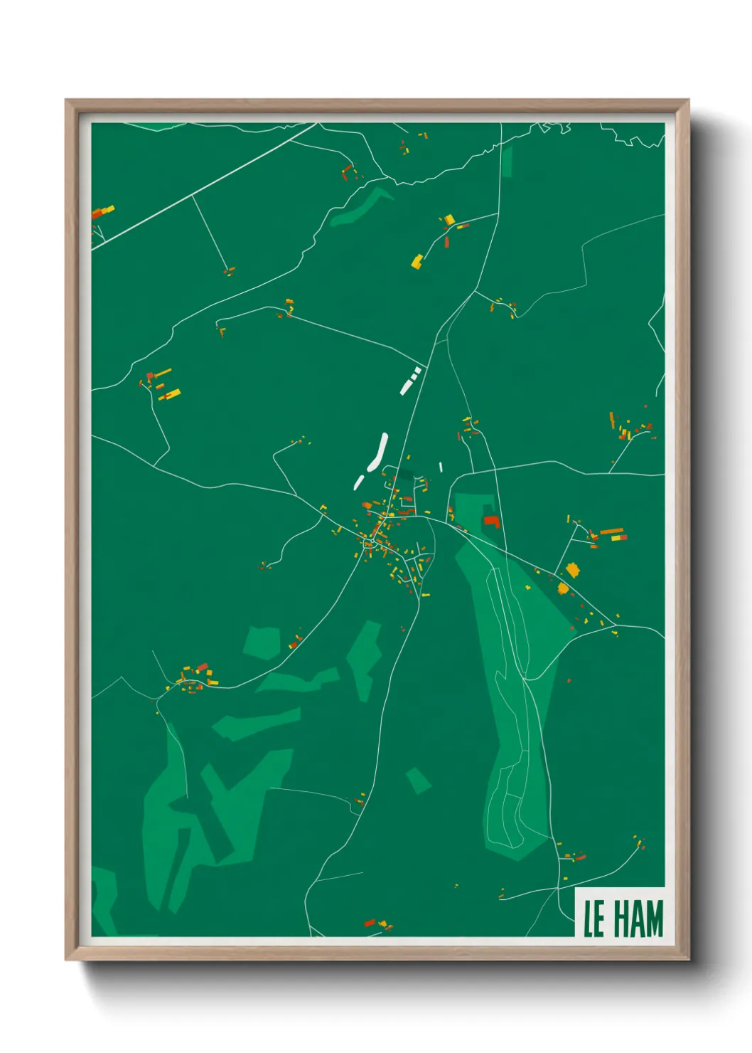 Une affiche de carte sur Le Ham