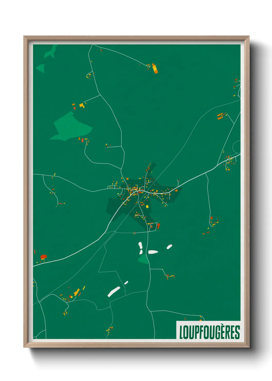 Une affiche de carte sur Loupfougères