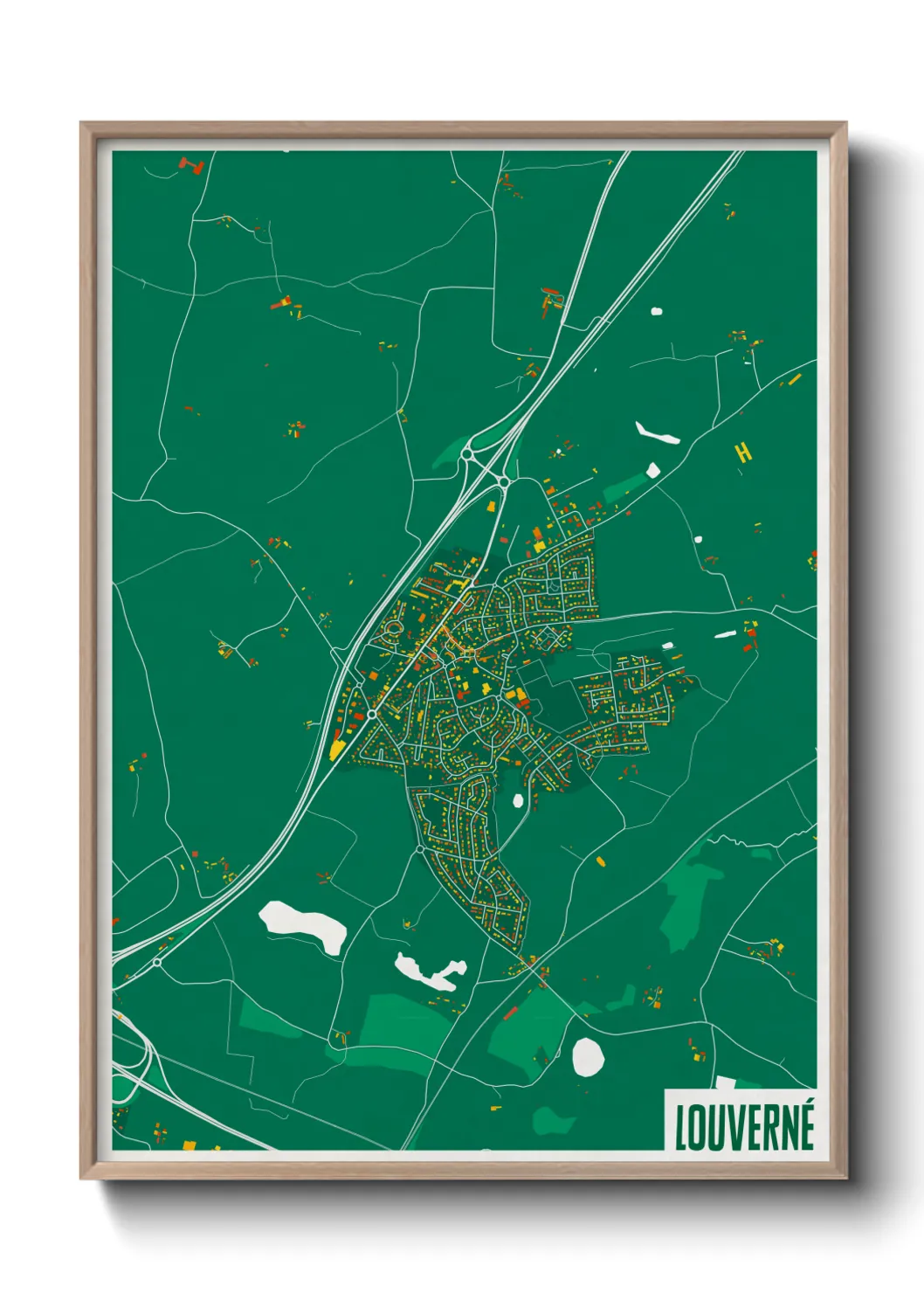Une affiche de carte sur Louverné