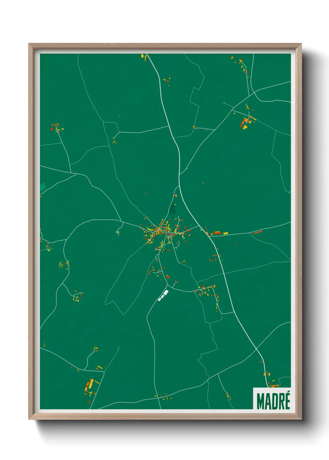 Une affiche de carte sur Madré