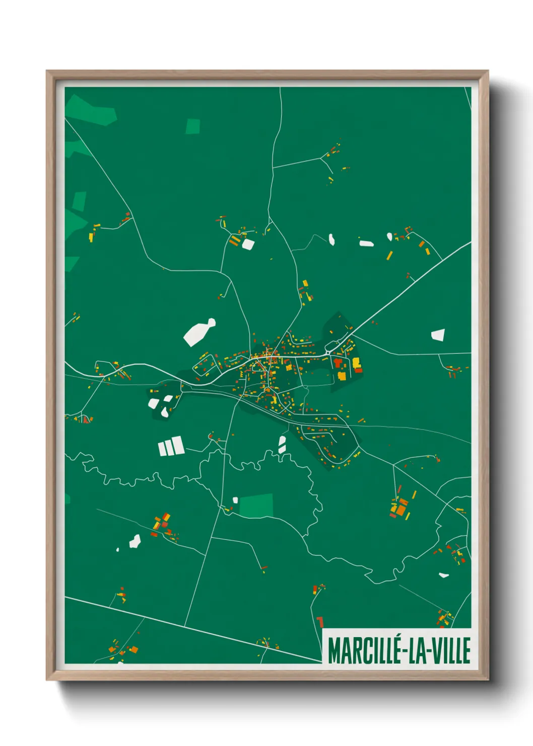 Une affiche de carte sur Marcillé-la-Ville