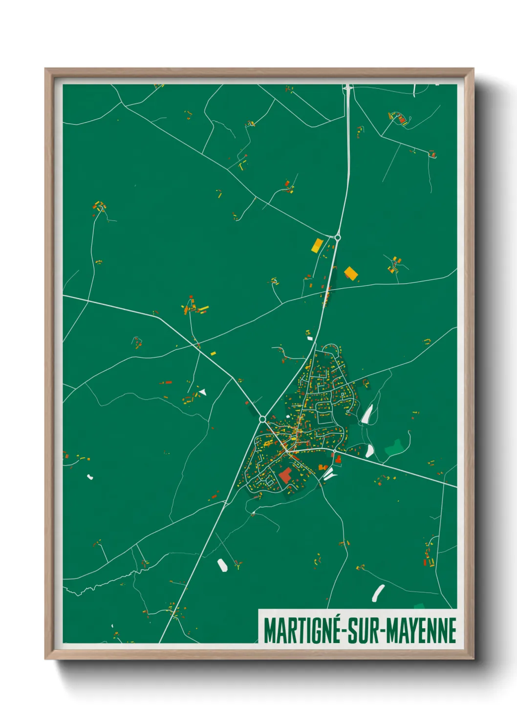 Une affiche de carte sur Martigné-sur-Mayenne
