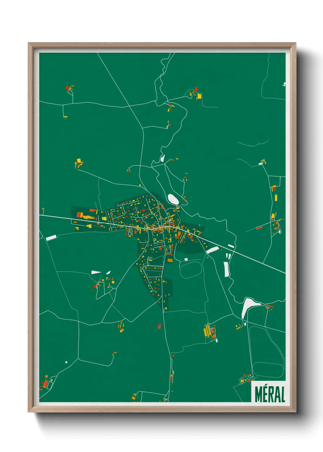 Une affiche de carte sur Méral