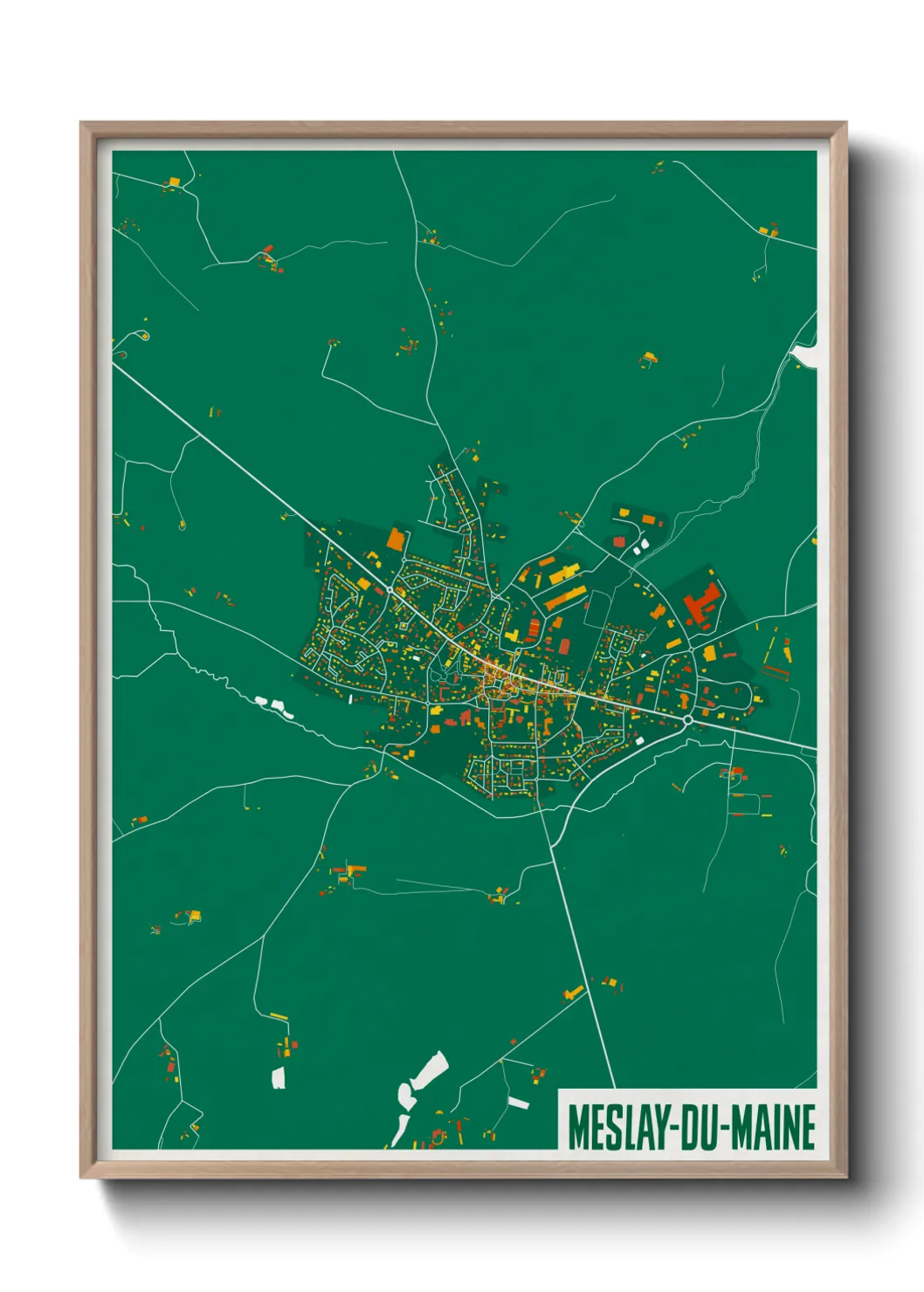 Une affiche de carte sur Meslay-du-Maine