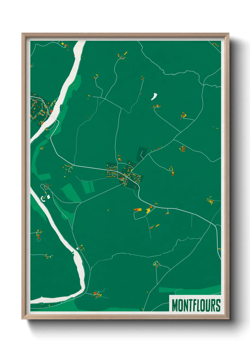 Une affiche de carte sur Montflours