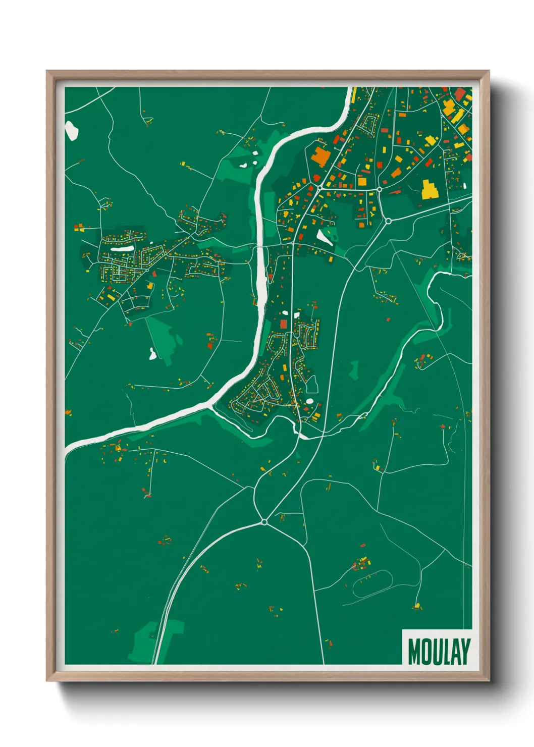 Une affiche de carte sur Moulay